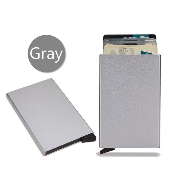 Rfid Smart Wallet Card Holder Metal Thin Slim Men Women Wallets Pop up Minimalist Wallet Small Black Purse Vallet Walets for Men