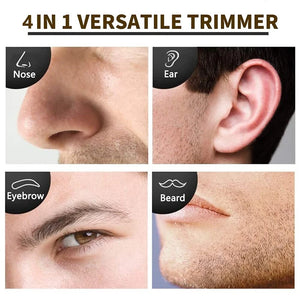 4In1 Rechargeable Nose Trimmer Beard Trimmer for Men Ear Eyebrow Nose Hair Trimmer for Nose and Ear Hair Removal Clean Machine