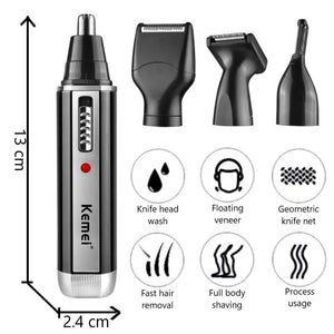 4In1 Rechargeable Nose Trimmer Beard Trimmer for Men Ear Eyebrow Nose Hair Trimmer for Nose and Ear Hair Removal Clean Machine