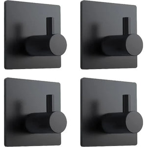 4Pcs Stainless Steel Bathroom Robe Hooks Adhesive Wall Hook Towel Holder Bathroom Kitchen Hardware Multi-Purpose Hanger Hook