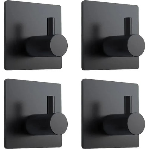 4Pcs Stainless Steel Bathroom Robe Hooks Adhesive Wall Hook Towel Holder Bathroom Kitchen Hardware Multi-Purpose Hanger Hook